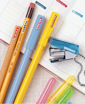 鉛筆用お名前シール使用例